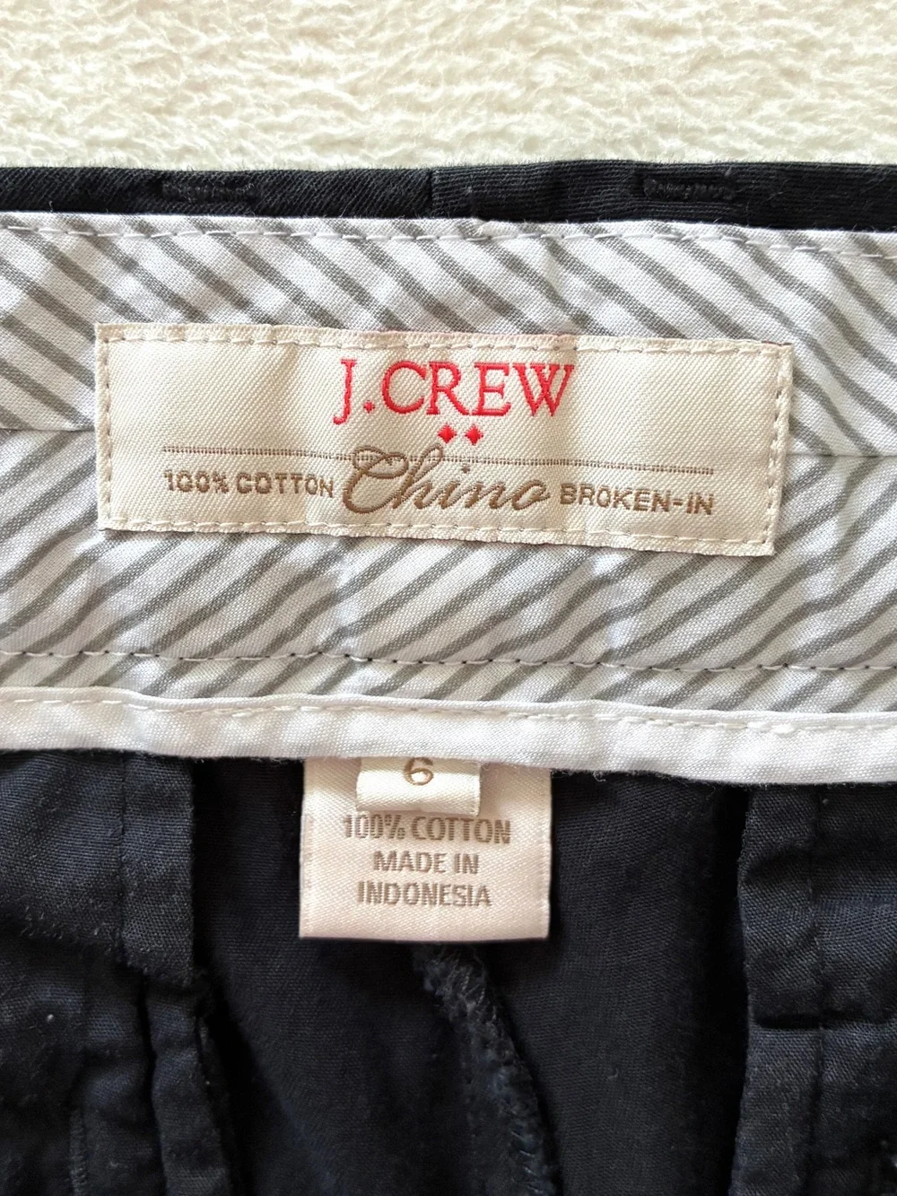J.Crew Broken-In Shorts Women’s 6 Black Low Rise Cotton Classic Casual Preppy